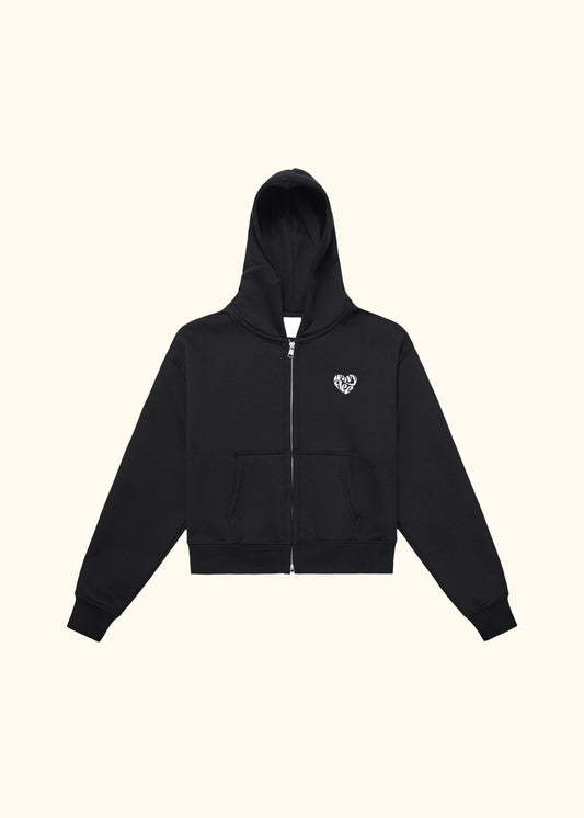 CLASSIC ZIP-UP CROPPED HOODIE