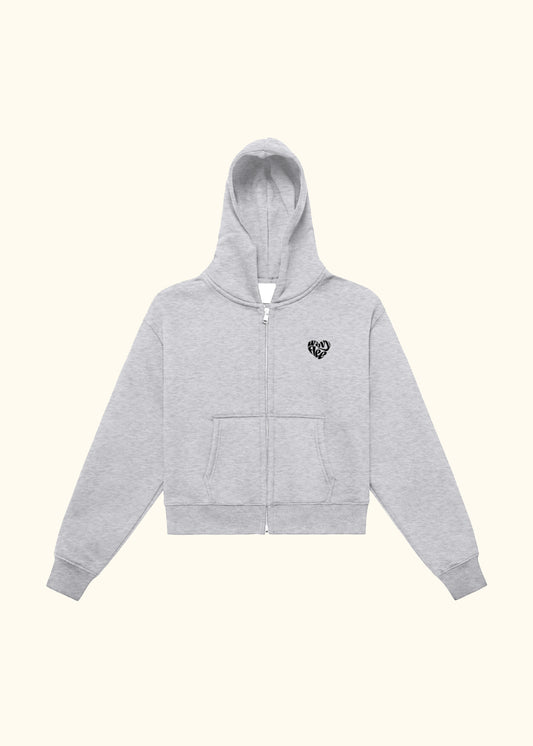 CLASSIC ZIP-UP CROPPED HOODIE