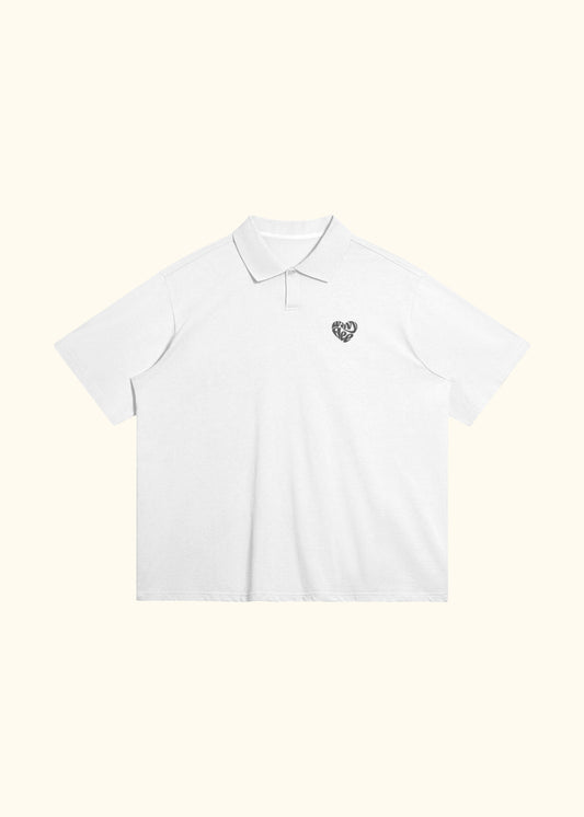 Oversized Big Heart Polo Shirt