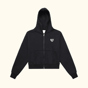 Classic Zip-Up Cropped Hoodie