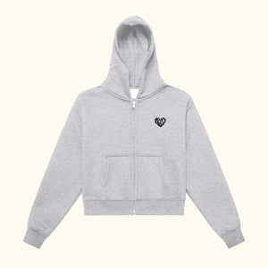 Classic Zip-Up Cropped Hoodie